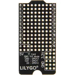 Placa de expansión p/ T-Display-S3 con ranura para tarjeta microSD y pines macho