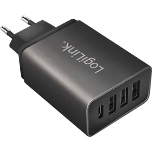 Cargador (27W) 1x USB-C + 3x USB-A - Negro