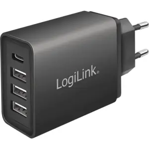 Cargador (27W) 1x USB-C + 3x USB-A - Negro