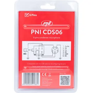 Microfone Electret 6 pinos p/ Rádios CB