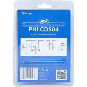 Microfone Electret 4 pinos p/ Rádios CB