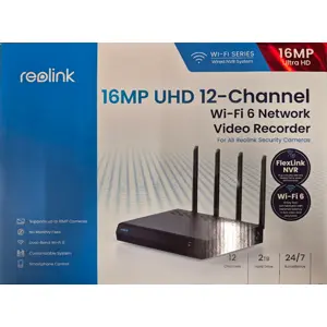 Gravador de Vídeo NVR p/ câmaras IP c/ WiFi 6 e HDD 2TB - 12 canais