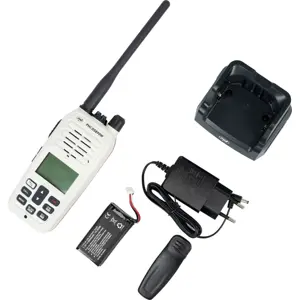 Rádio portátil marítimo VHF 2/5W 88CH Dual Watch - recarregável 1800mAh - IP67 - Branco