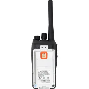 Walkie-talkie 16 canais 12Km PMR446 c/ rádio FM + base de carregamento - IP68