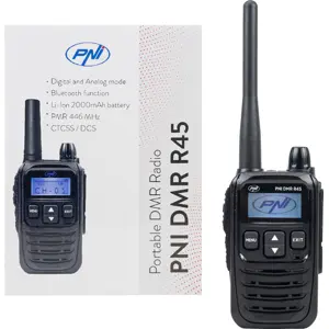 Walkie-talkie compacto digital / analógico (99/16CH) PMR446 con base de carga