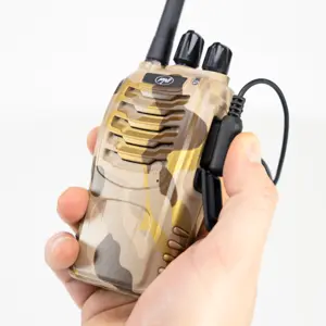 Kit de 2 Walkie-talkies camuflados 16 canais PMR446 10km c/ auscultadores + base de carregamento