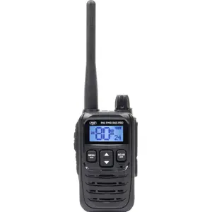 Walkie-talkie compacto 32 canais 8Km PMR446 VOX Roger Beep c/ base de carregamento