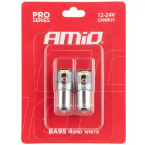 Lâmpada LED CANbus BA9s T4W 4×SMD2016 12-24V [2 pcs] - BRANCO