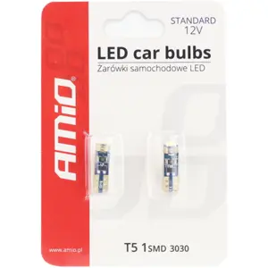 Lâmpada LED T5 W2x4.6d 12V 0.5W 30lm [2 pcs] - BRANCO