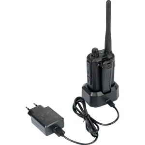 Walkie-talkie compacto 32 canais 8Km PMR446 VOX Roger Beep c/ base de carregamento
