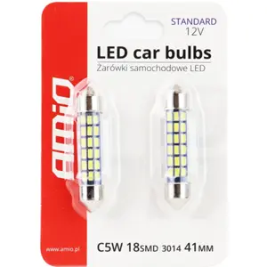 Lâmpada LED Festoon (C5W) 18xSMD3014 12V 0.7W - corpo de vidro - 41mm