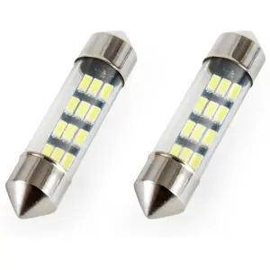 Lâmpada LED Festoon (C5W) 12xSMD3014 12V 0.5W - corpo de vidro - 36mm [2 unid.]