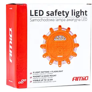 Luz LED de emergência de segurança magnética para viaturas (3xAAA) - IP67