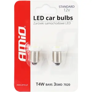 Lâmpada LED BA9S T4W 3×SMD7020 12V 0.4W [2 pcs] - BRANCO