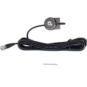 Suporte universal em U para montagem de antena CB na bagageira - cabo RG58 5m (PL)