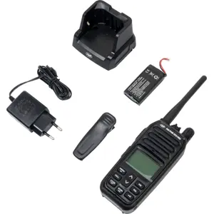 Walkie Talkie profissional 99 canais 10Km PMR446 VOX c/ base carregamento - IP67