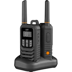 Kit de 2 Walkie-talkies 16 canais PMR446 10Km SOS/VOX c/ Lanterna + base de carregamento - IP67