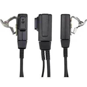 Auricular c/ suporte auditivo e microfone (Jack 2.5mm) para estações rádio PMR (Motorola)