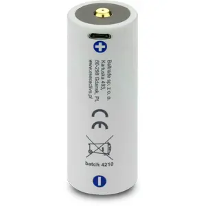 Bateria 26650 3.7V 5200mAh recarregável por Micro-USB c/ LED de estado - Li-ion