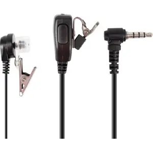 Auricular de tubo acústico c/ microfone (1x Jack 3.5mm) para estações rádio GSM