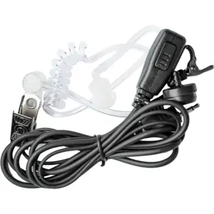 Auricular de tubo acústico c/ microfone (duplo-Jack) para estações rádio PMR (Midland)