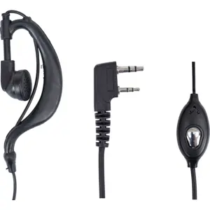 Auricular c/ suporte auditivo e microfone (duplo-Jack) para estações rádio PMR (Kenwood / PNI)