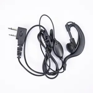 Auricular c/ suporte auditivo e microfone (duplo-Jack) para estações rádio PMR (Midland)