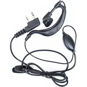 Auricular c/ suporte auditivo e microfone (duplo-Jack) para estações rádio PMR (Kenwood / PNI)