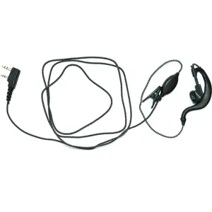 Auricular c/ suporte auditivo e microfone (duplo-Jack) para estações rádio PMR (Kenwood / PNI)