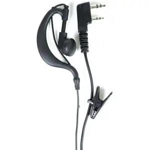 Auricular c/ suporte auditivo e microfone (duplo-Jack) para estações rádio PMR (Kenwood / PNI)
