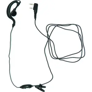 Auricular c/ suporte auditivo e microfone (duplo-Jack) para estações rádio PMR (Kenwood / PNI)