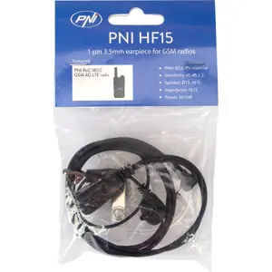 Auricular de tubo acústico c/ microfone (1x Jack 3.5mm) para estações rádio GSM