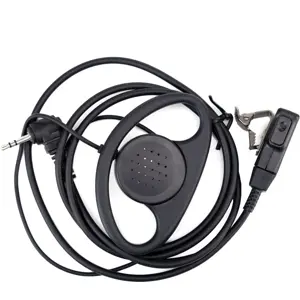 Auricular c/ suporte auditivo e microfone (Jack 2.5mm) para estações rádio PMR (Motorola)