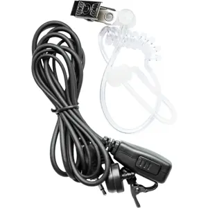 Auricular de tubo acústico c/ microfone (duplo-Jack) para estações rádio PMR (Midland)