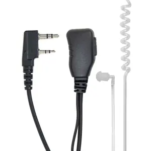 Auricular de tubo acústico c/ microfone (duplo-jack) para estações rádio PMR (Kenwood / PNI)