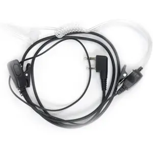 Auricular de tubo acústico c/ microfone (duplo-jack) para estações rádio PMR (Kenwood / PNI)