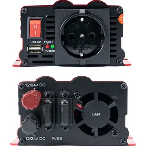 Inversor 12/24VDC ➝ 230V onda sinusoidal modificada 500W c/ USB e ficha de isqueiro