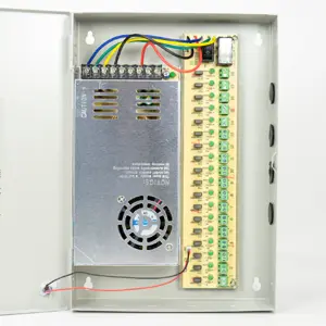 Fonte de alimentação CCTV em caixa metálica - 12V 30A 360W - 18 saídas