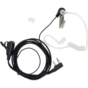 Auricular de tubo acústico c/ microfone (duplo-jack) para estações rádio PMR (Kenwood / PNI)