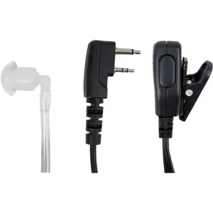 Auricular de tubo acústico c/ microfone (duplo-Jack) para estações rádio PMR (Midland)