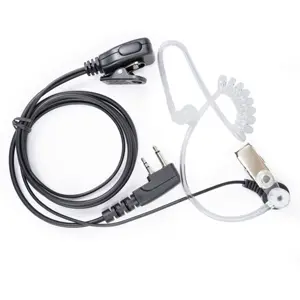 Auricular de tubo acústico c/ microfone (duplo-Jack) para estações rádio PMR (Midland)