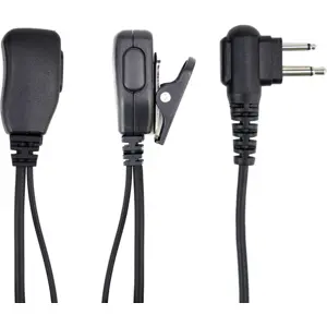 Auricular de tubo acústico c/ microfone (duplo-Jack) para estações rádio PMR (Motorola)