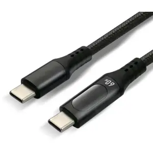 Cabo USB-C ➝ USB-C c/ display LCD, carregamento rápido e revestimento a nylon - 1m