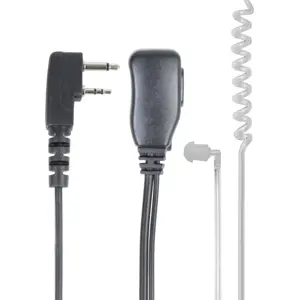 Auricular de tubo acústico c/ microfone (duplo-Jack) para estações rádio PMR (Midland)