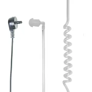 Auricular de tubo acústico c/ microfone (duplo-Jack) para estações rádio PMR (Midland)