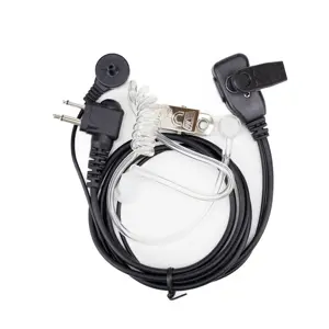 Auricular de tubo acústico c/ microfone (duplo-Jack) para estações rádio PMR (Motorola)