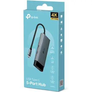Hub USB-C 5-em-1 com HDMI 4K@60Hz, PD 100W e 3 Portas USB 3.0