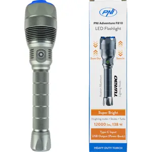 Lanterna LED 138W 12.000lm c/ powerbank 5000mAh - IPX7
