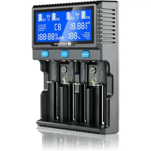 Carregador multi-baterias NiMH / Li-ion / Li-FePO4 com LCD