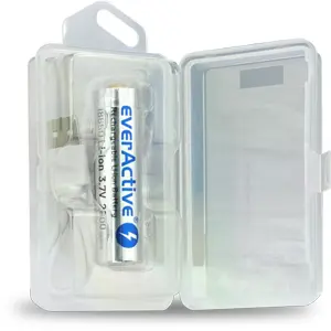 Bateria Li-Ion 18650 3,7V recarregável por micro-USB - 2600mAh - Ø18x70mm